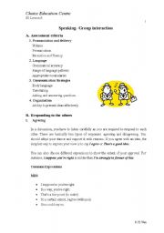 English worksheet: Group discussion