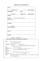 English Worksheet: Job application