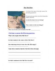 English Worksheet: Nile River Worksheet