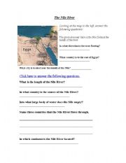 English worksheet: Nile River Worksheet