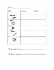 English Worksheet:  Measurement