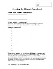 English Worksheet: Creating the Ultimate Superhero
