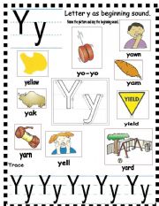 ABC-letter Yy and sentences - ESL worksheet by AnnyJ