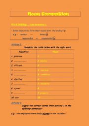 English worksheet: Noun formation with suffixe ty