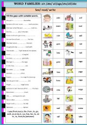 English Worksheet: Word families 