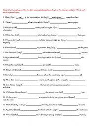 English Worksheet: when and while