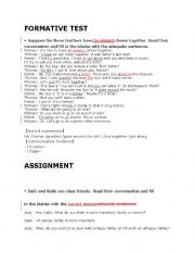 English Worksheet:  formative test