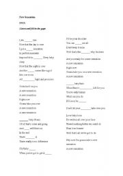English Worksheet: New Sensation INXS listening gap fill
