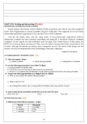 English Worksheet: A second year secondary school exam_Algerian curriculum