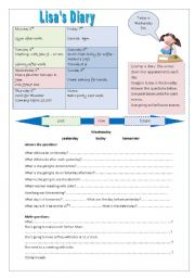 English Worksheet: Lisas Diary