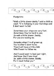Footprints- a fathers day poem