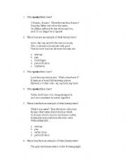 English worksheet: Romeo and Juliet Act II quote quiz