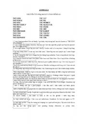 English worksheet: ANIMAL DEFINITIONS