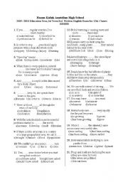 English Worksheet: grammar test