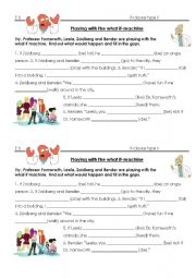 English Worksheet: if clause type II Futurama what-if machine exercise  conditional