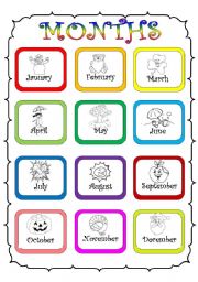 English Worksheet: months