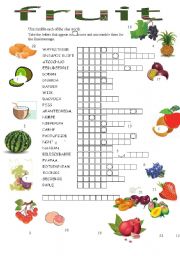 English Worksheet: fruit