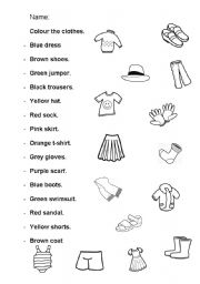 English Worksheet: The clothes