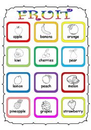 English Worksheet: fruit