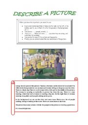 English Worksheet: DESCRIBING A PICTURE