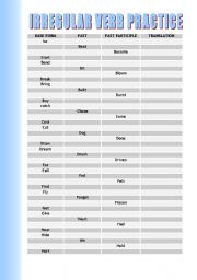 Irregular Verb Practice