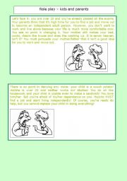 English Worksheet: kids - parents - role play