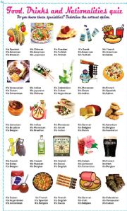 English Exercises Food Drinks Quiz