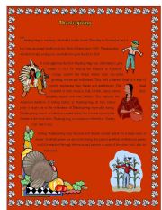 English Worksheet: Thankgiving ( Celebration part 6)