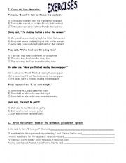 English Worksheet: Sheet on exercises reported speech