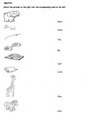 English worksheet: opposites