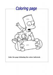 English Worksheet: Coloring page - Simpsons