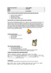 English Worksheet: FOOD AND DRINK TEST