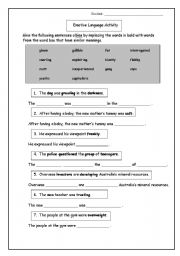 English Worksheet: Emotive Language