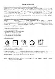 English worksheet: Examen-Past simple-present simple- the time
