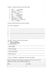 English worksheet: Verb to be activity