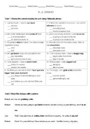 English Worksheet: restaurant