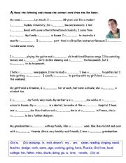 English Worksheet: present simple activity