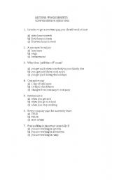 English worksheet: lecture questions