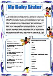 English Worksheet: My Baby Sister