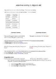 English Worksheet: -ed and -ing adjectives