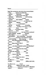 English Worksheet: present simple/continuous/comparatives