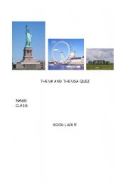 English worksheet: THE UK/USA QUIZ