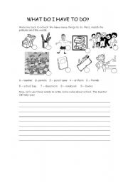 English Worksheet: Classroom rules