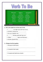 English Worksheet: Verb to be