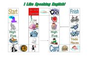 English Worksheet: I Like Speaking English Board Game