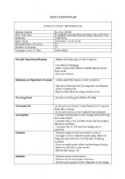 English Worksheet: lesson-plan