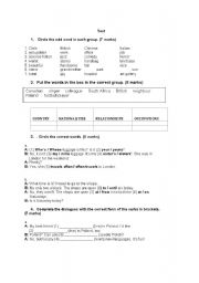 English Worksheet: Test