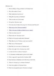 English Worksheet: Christmas Quiz