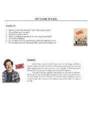 English worksheet: My name is Earl 