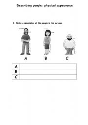 English Worksheet: Describing People